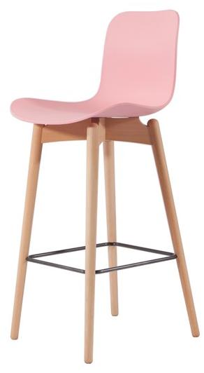 NORR11 Барный стул с пластиковым корпусом и буковыми ножками Langue sun-id-1383655 - Вид №14