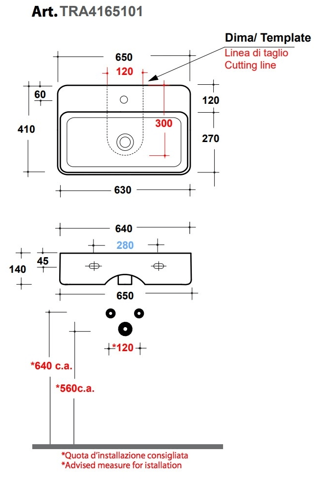 Подвесная раковина настенная овальная Olympia Ceramica Tratto белая sun-id-1439344 - Вид №4