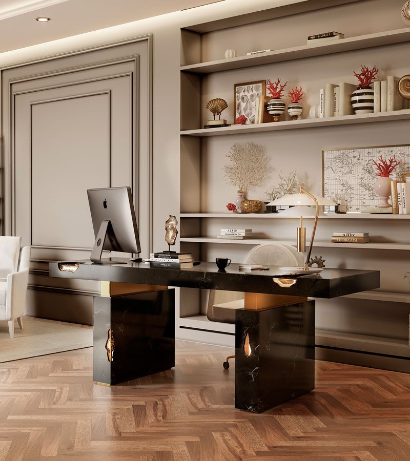 0-014 Рабочий стол Empire Nero Marquina Boca Do Lobo  - Вид №8