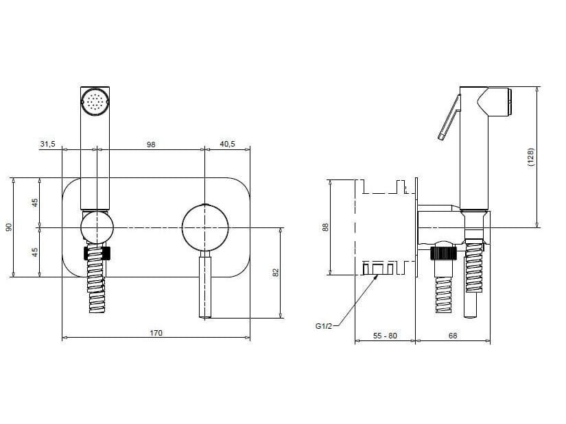 Хромированный латунный гидроскоп с смесителем Bugnatese Kobuk ARCH-00150847 - Вид №2