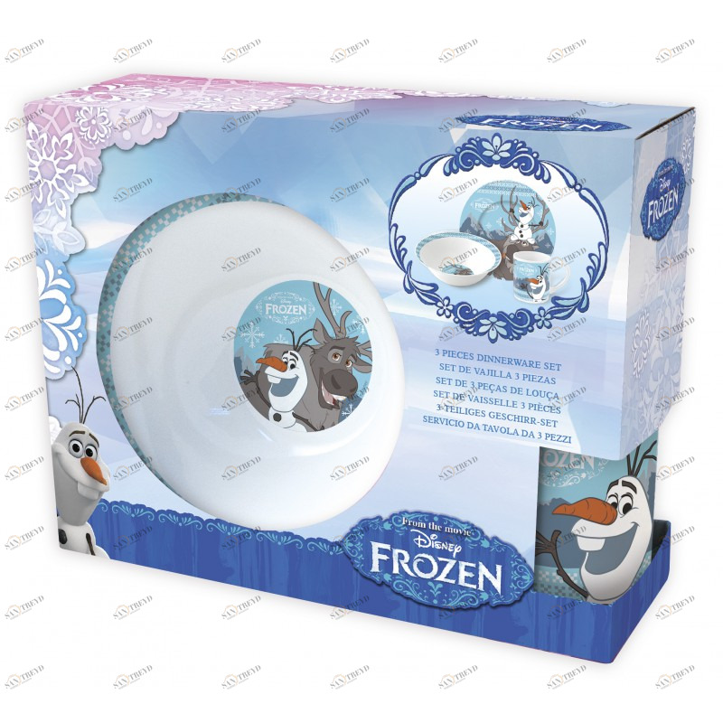 Набор детской керамической посуды в подарочной упаковке "Холодное сердце. Олаф и Свен", 3 предмета STOR ХОЛОДНОЕ СЕРДЦЕ 335873 Белый;голубой Santreyd 