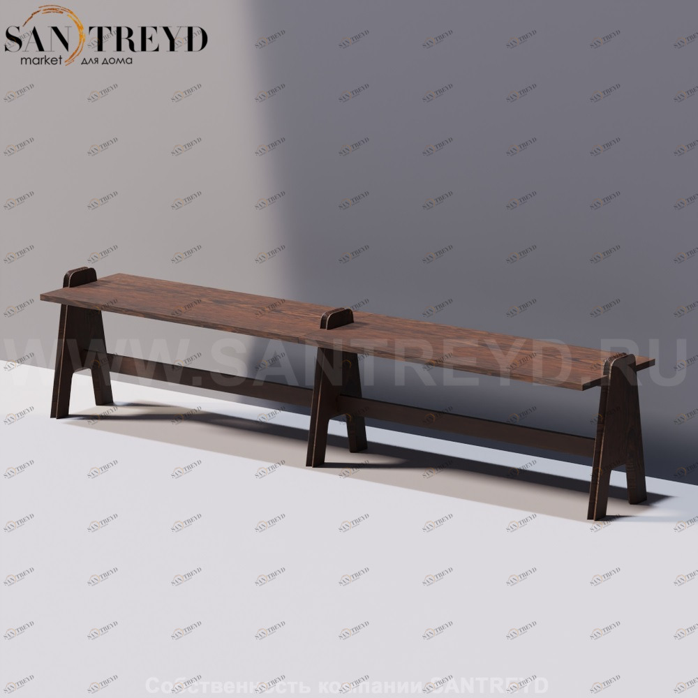 Agape CAVALLETTO Двойная скамья под коричневый дуб ACVL0392RU