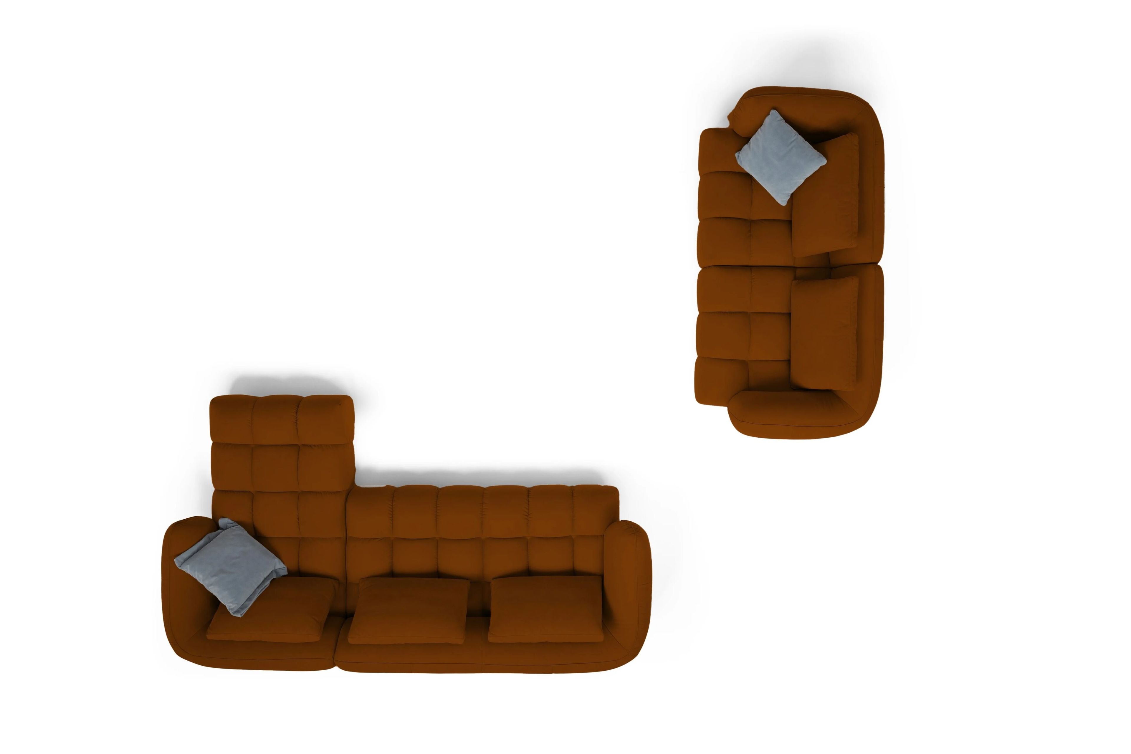 2-местный кожаный линейный диван Sofanella море ARCH-00108137 - Вид №4