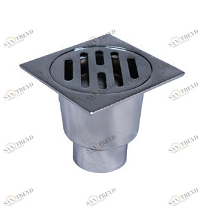 Трап 10х10 с обрат.клапаном (хром) (Е) POLITRON 201710