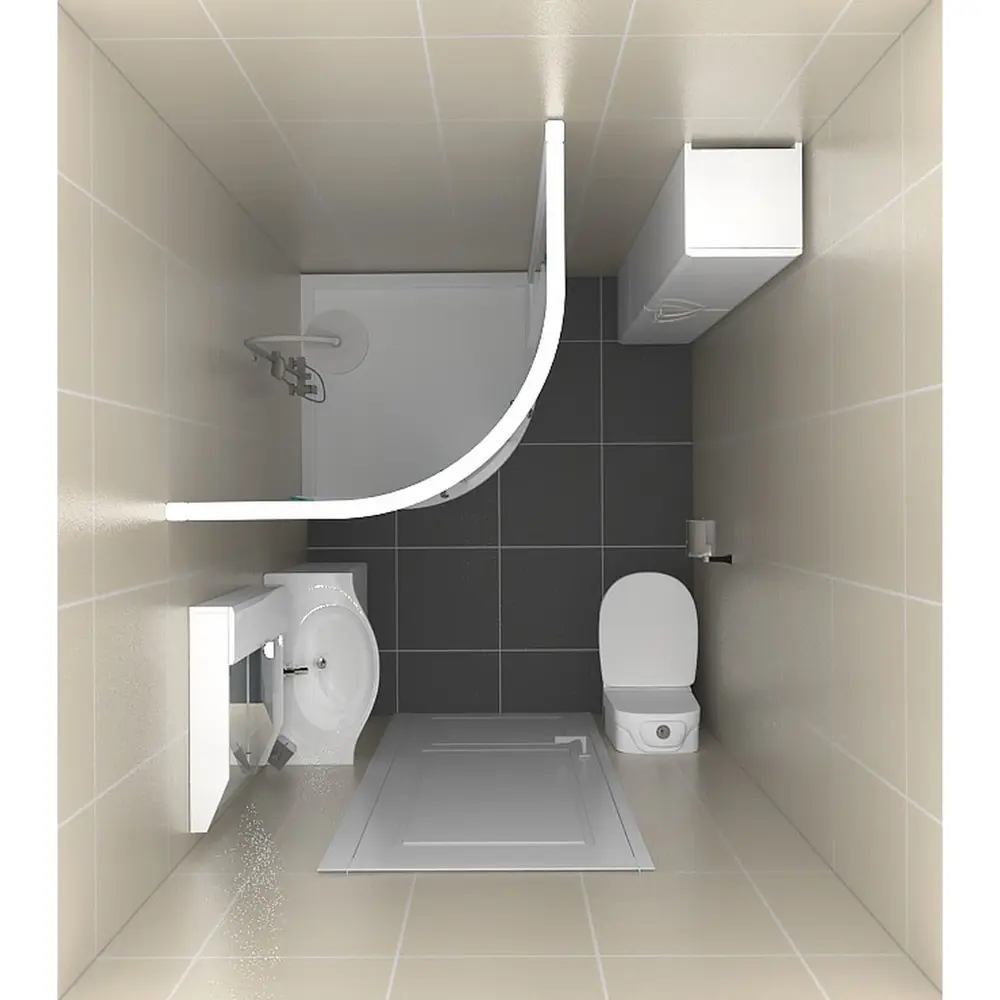 Душевая ширма Metakam Салют 1/4 круга 90х90 см белый профиль матовое стекло раздвижной Без серии STLM-2040433 - Вид №2