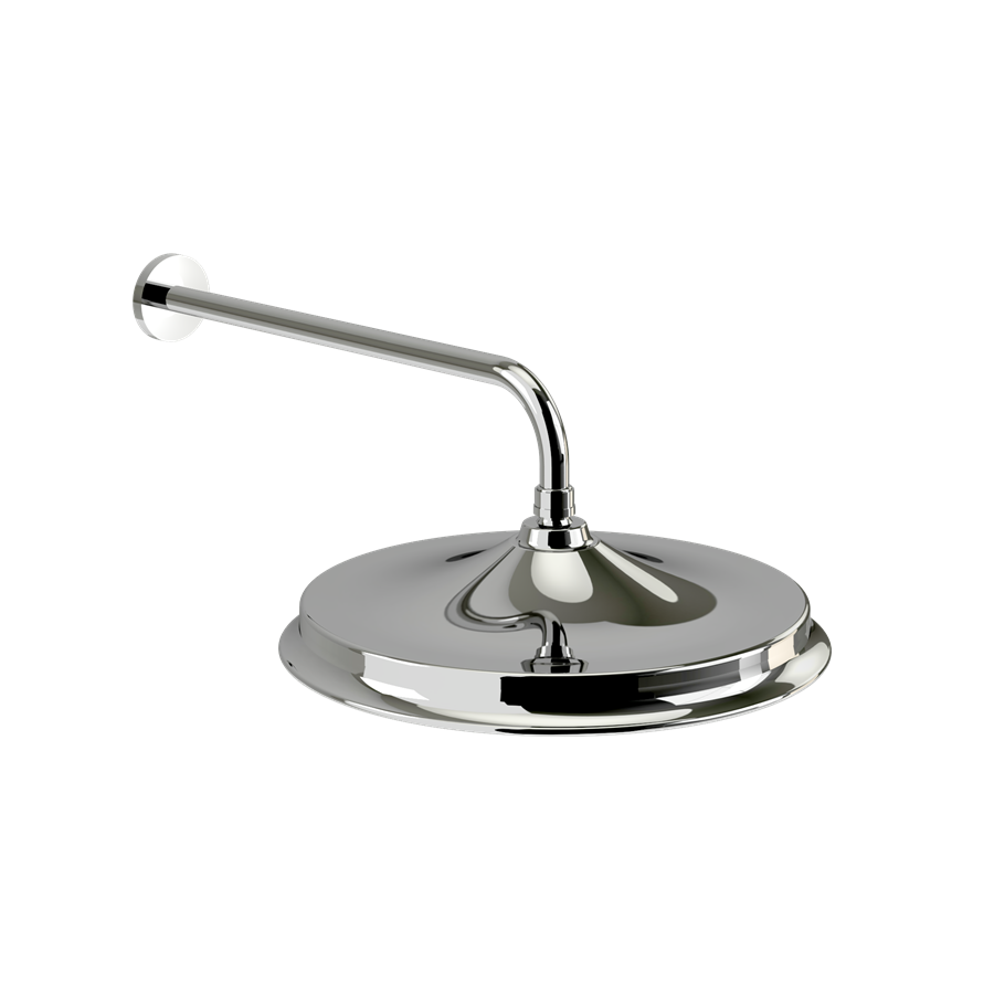 Burlington Riviera Riviera фиксированная душевая лейка AirBurst с кронштейном 9-дюймовая душевая головка и кронштейн AirBurst, хромированные V17-V11  - Вид №3