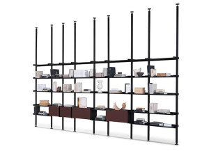 Книжный шкаф из анодированного алюминия с креплением пол-потолок