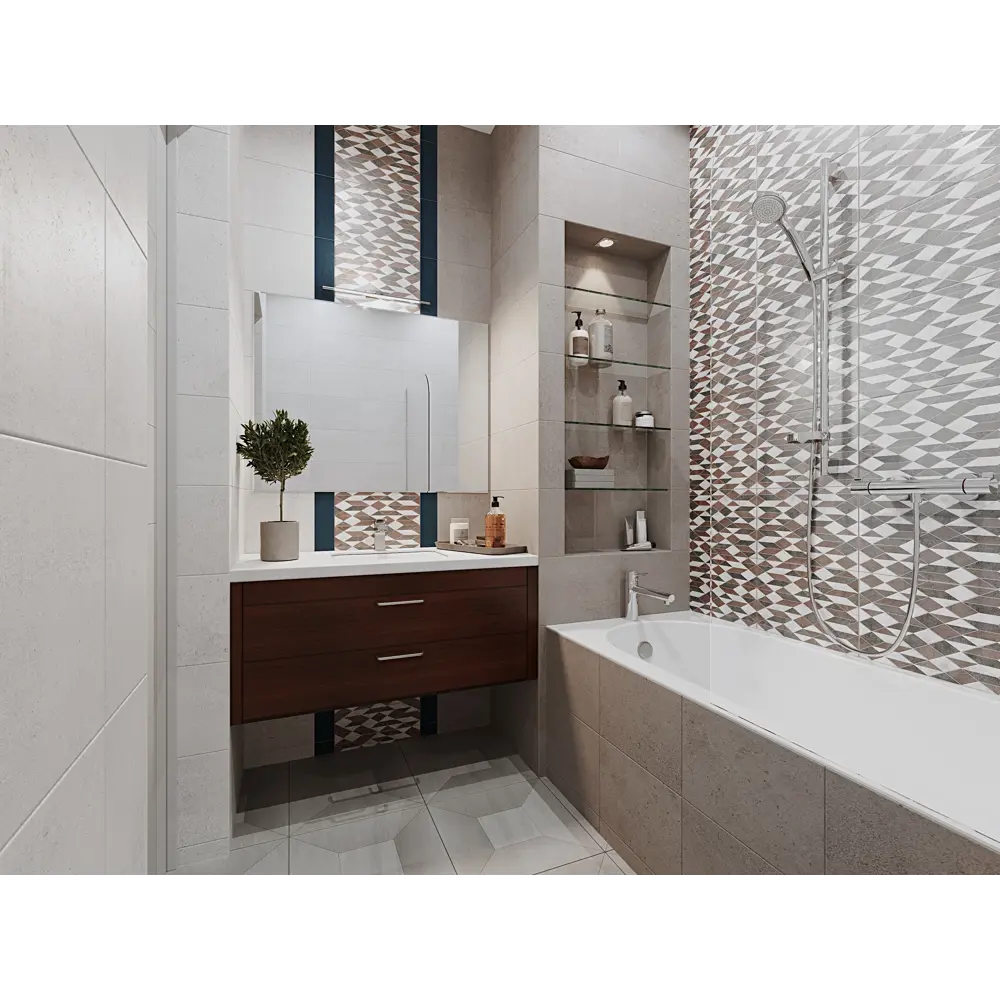 Плитка напольная Stone 42х42 см 1.41 м² цвет светло-серый BELANI STLM-2049934 - Вид №5