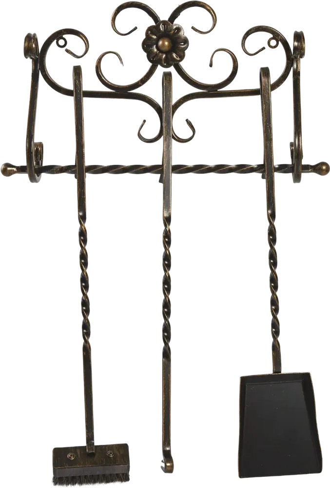 GRATAR Настенный каминный набор с кованым цветком 13349172