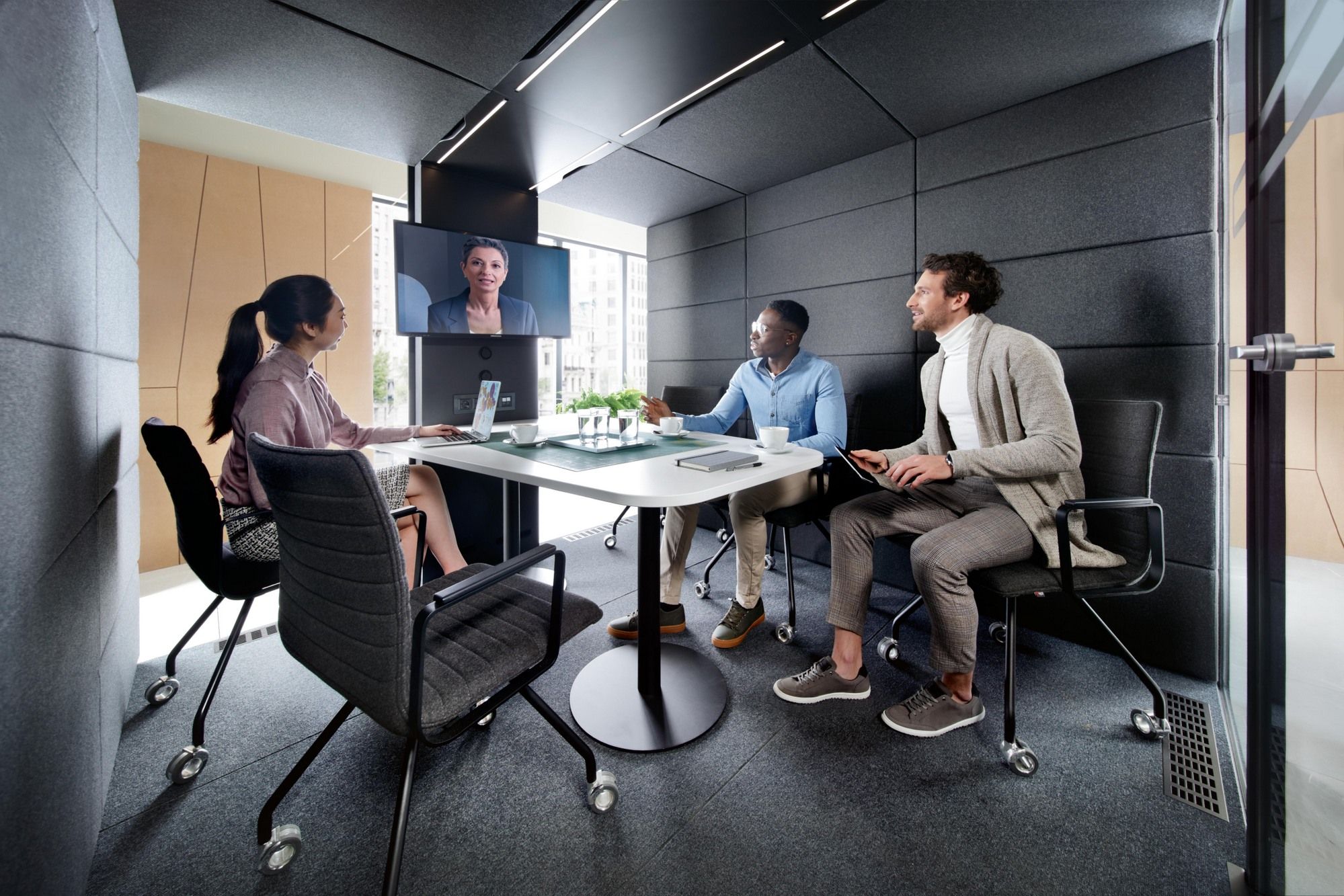 Многосторонняя акустическая офисная кабина со встроенным освещением Mikomax Smart Office Hushoffice ARCH-00059090 - Вид №12