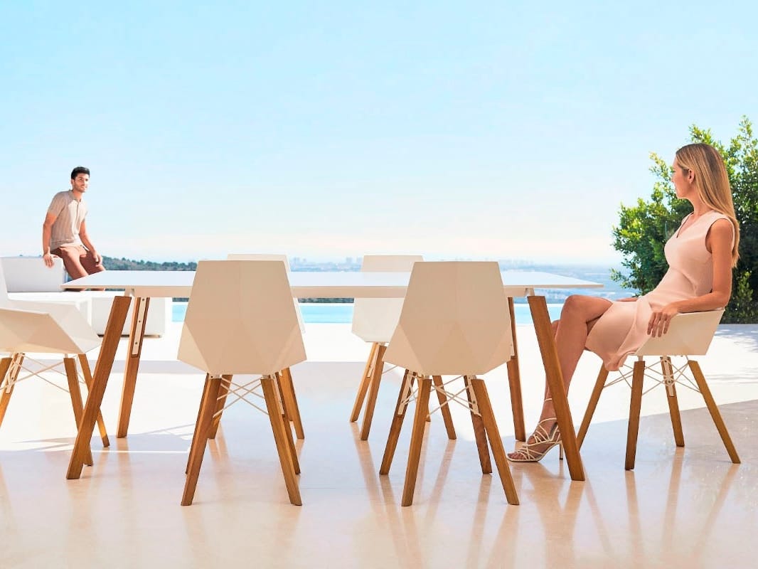 Полипропиленовый садовый стул с подлокотниками Vondom Faz Wood ARCH-00052529 - Вид №3