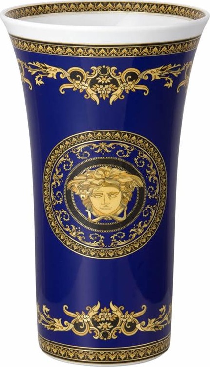 66498 Rosenthal Versace Ваза 34см "Медуза Синяя" Фарфор 