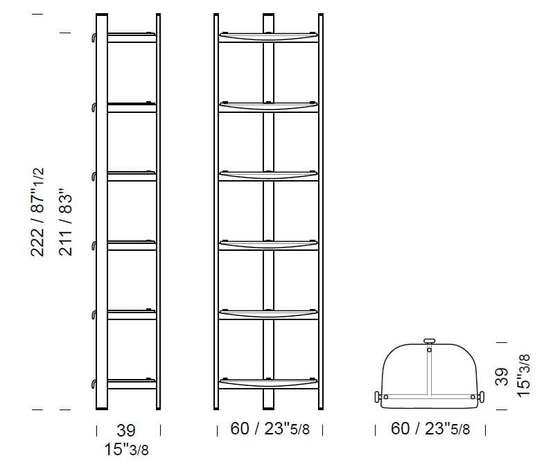 Отдельно стоящий книжный шкаф из металла и стекла Borzalino PETRA ARCH-00103714 - Вид №20