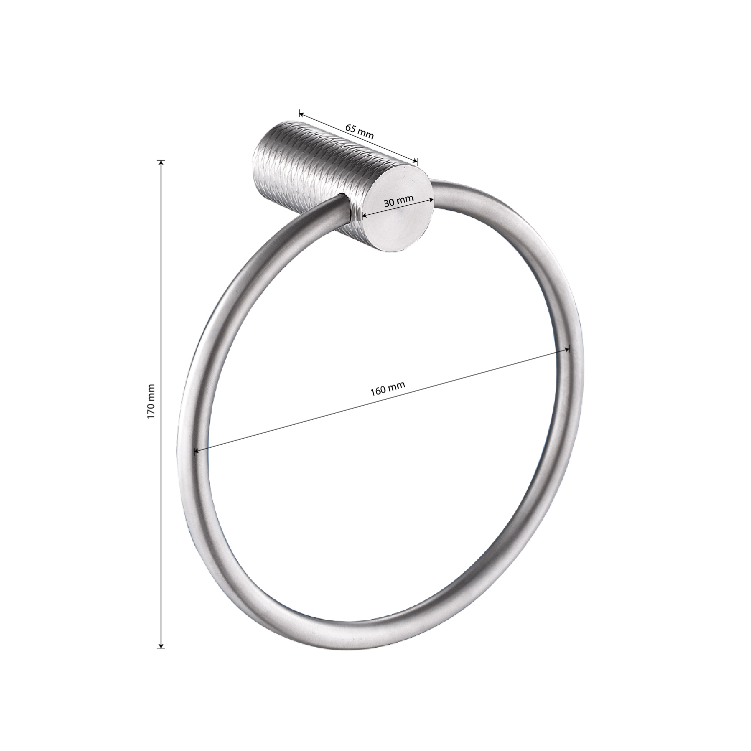 GFmark - Держатель для полотенца, кольцо, из нержавеющей стали с резным креплением, код: 81147  - Вид №3