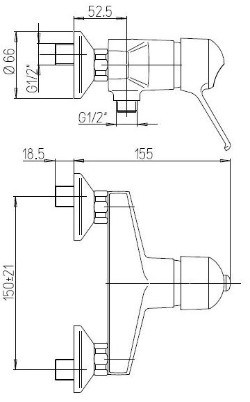 Paini Creta 30CR511R2LMKM смеситель для душа - Вид №2