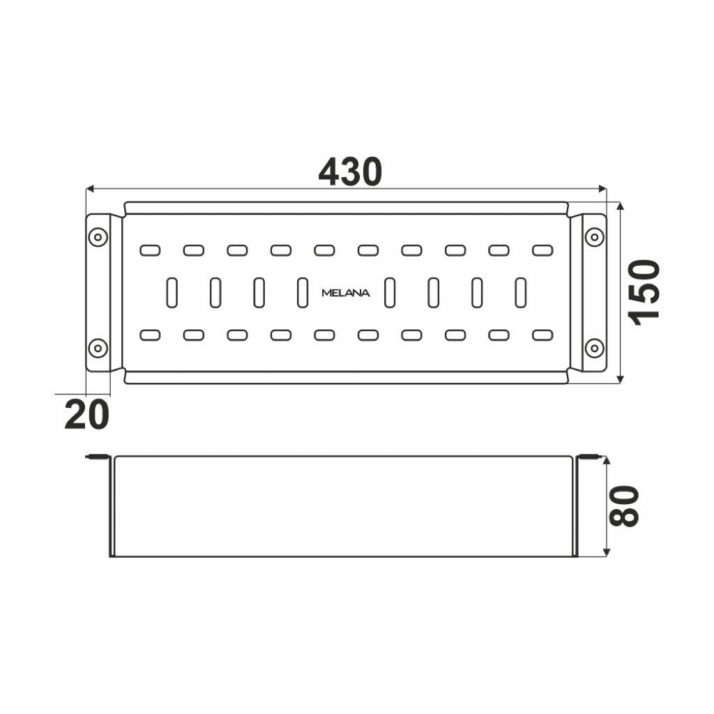 Многофункциональный коландер MELANA ProfLine SS304 400мм (MLN-H0002B) MLN-H0002В индивидуальная упаковка - Вид №7
