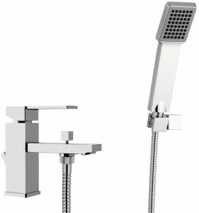 Remer Rubinetterie Смеситель для раковины / ванны на одно отверстие с переключателем и ручным душем Qubika Q03