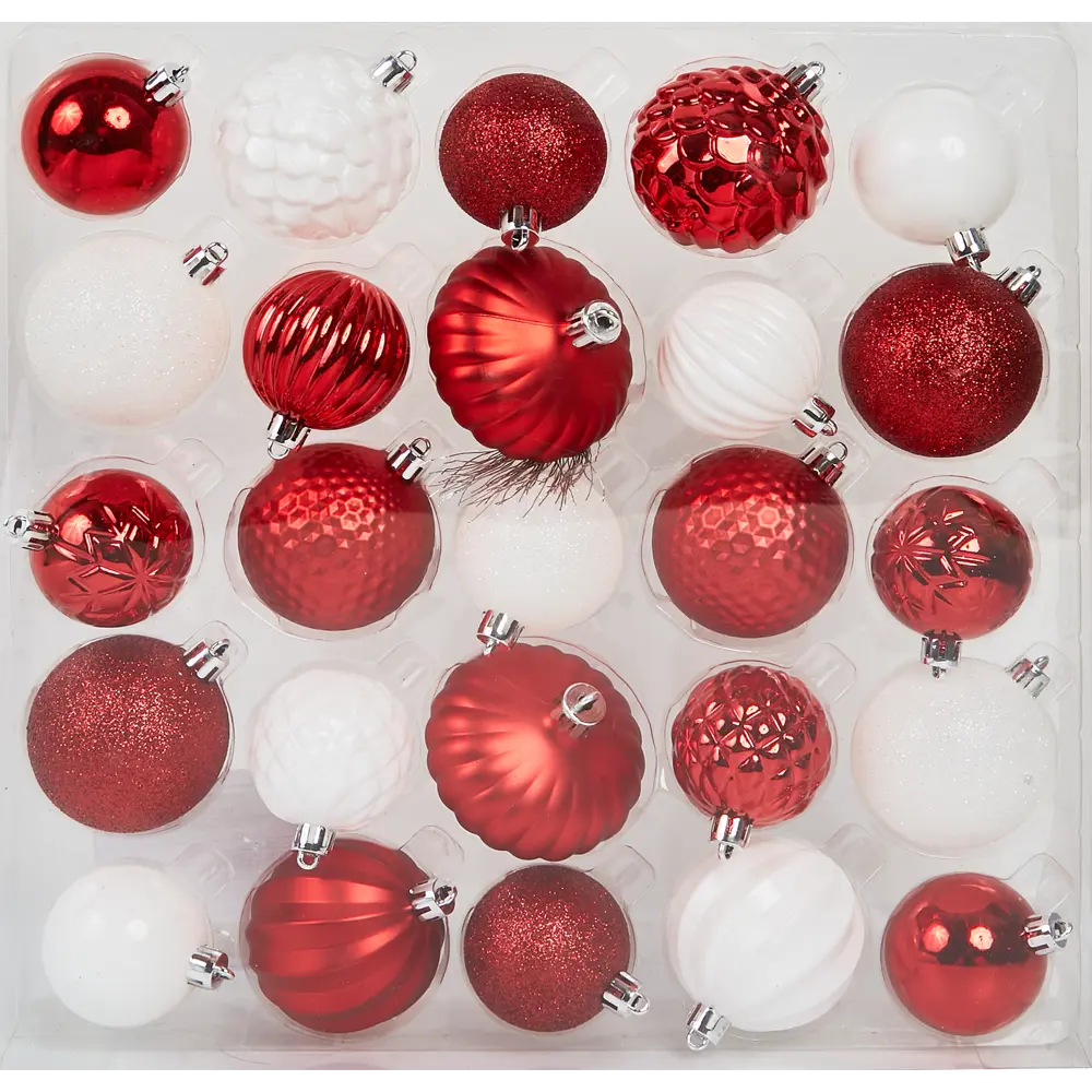 87036338 Набор новогодних шаров Christmas ø5-6 см полистирол цвет красный 25 шт. STLM-0949418 Santreyd 