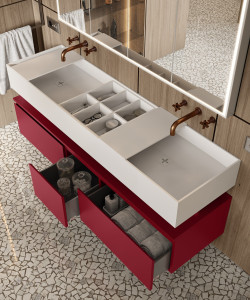 Двойная подвесная раковина из твердой поверхности