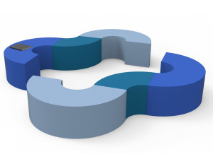 Модульная скамья из пены QM без спинки