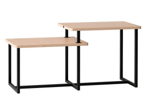 Высокий журнальный столик из эвкалипта и металла