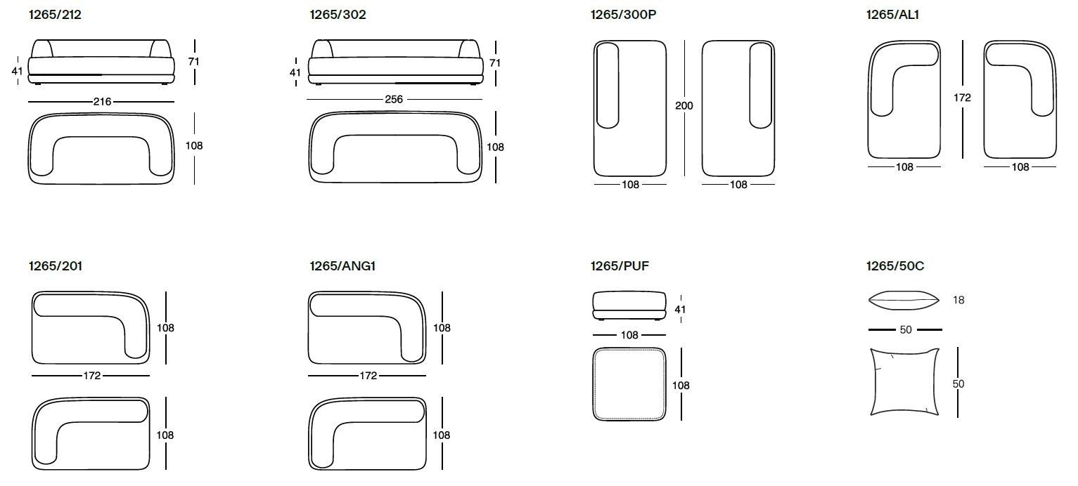 Секционный диван из ткани Zanotta BUMPER ARCH-00006142 - Вид №2
