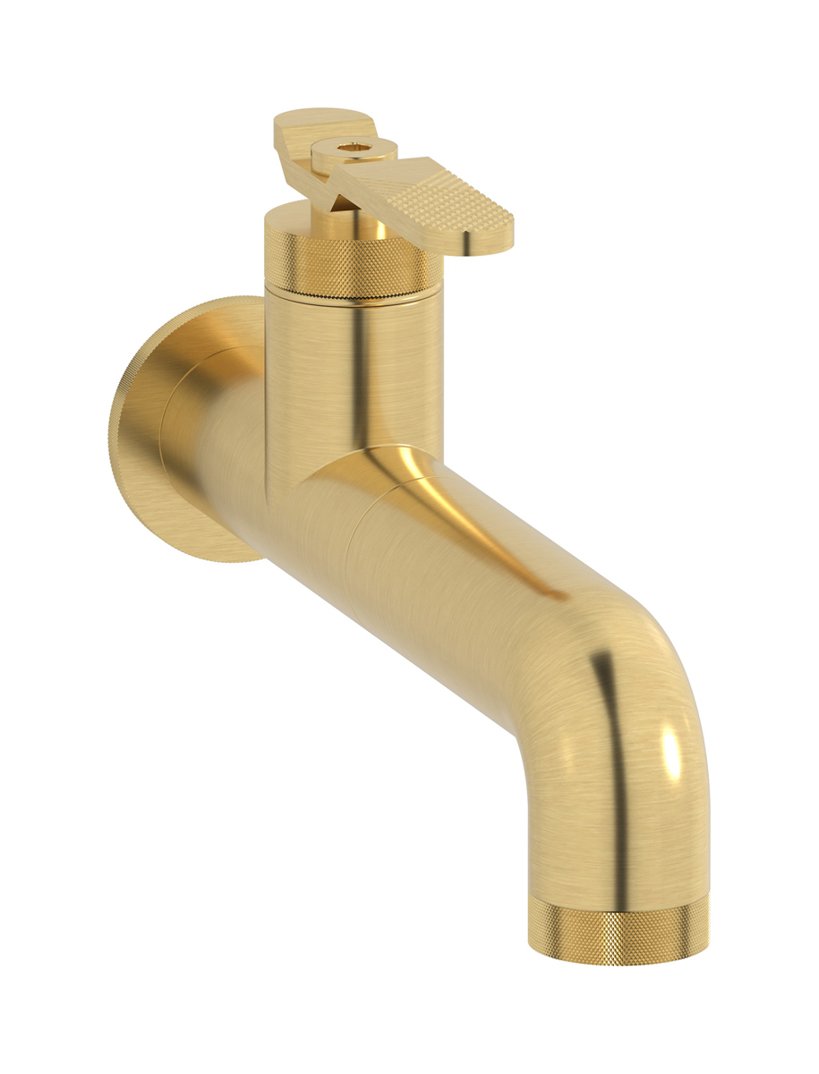Встроенный в стену смеситель для раковины на 1 отверстие в комплекте с донным клапаном WE ARE IB b2209os Brushed Gold Bold
