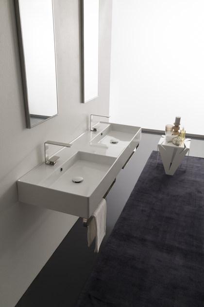 5116 Подвесная раковина настенная овальная Scarabeo Ceramiche Teorema 2.0 белая - Вид №1