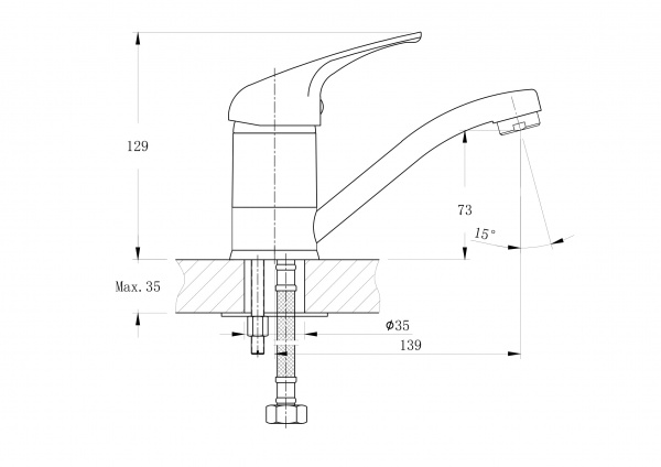 Смеситель для раковины Rush Corsica CO4240-26 хром 1152217 - Вид №1
