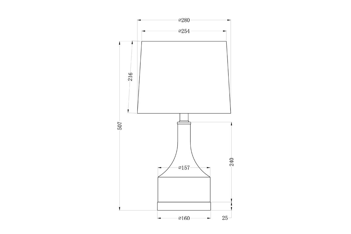 Лампа настольная d25*53см плафон кремовый 22-88257 GARDA DECOR ВАЗА 266874 Бежевый  - Вид №1