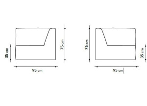 Угловое садовое кресло из ткани