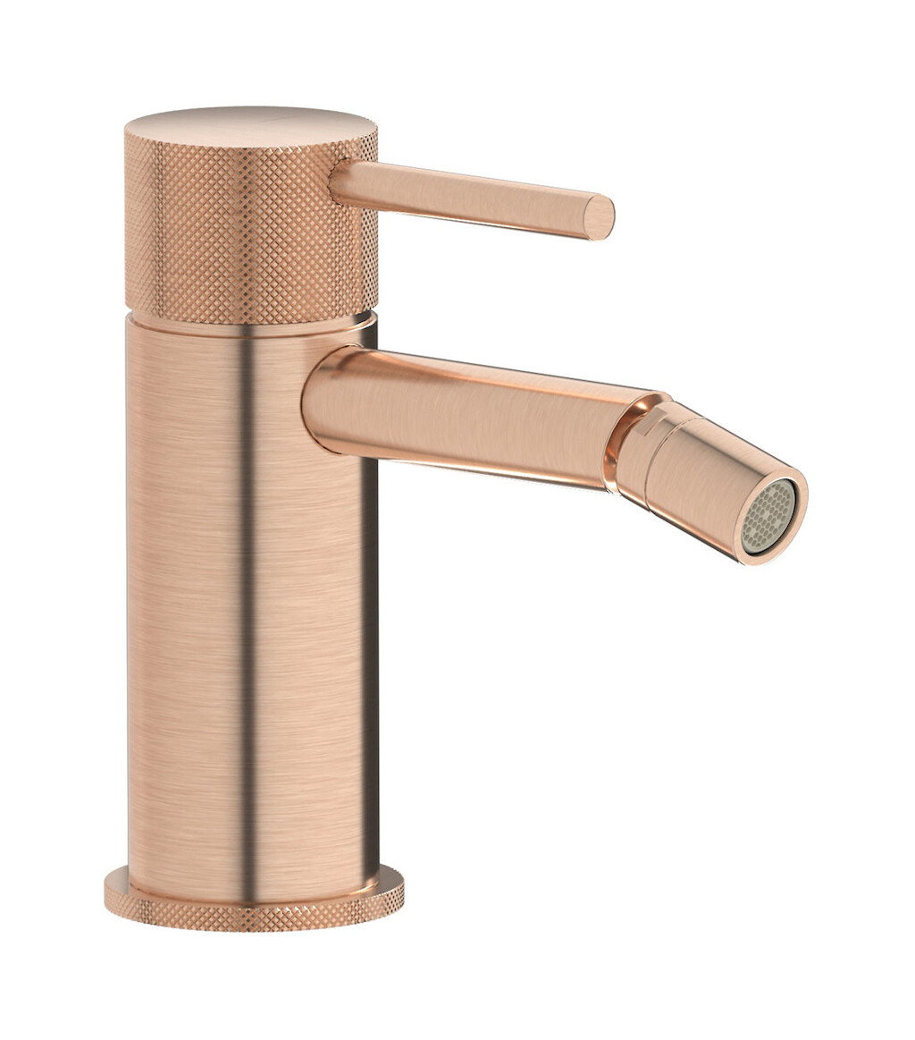 Смеситель для биде на 1 отверстие в комплекте с донным клапаном. WE ARE IB id220sr Brushed Rose Gold Industria