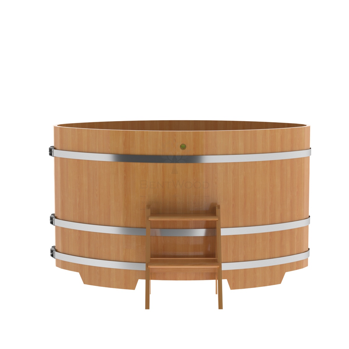 1166 Купель овальная из лиственницы 1,02х1,68х1,0 натуральная премиум Alyarus  - Вид №3