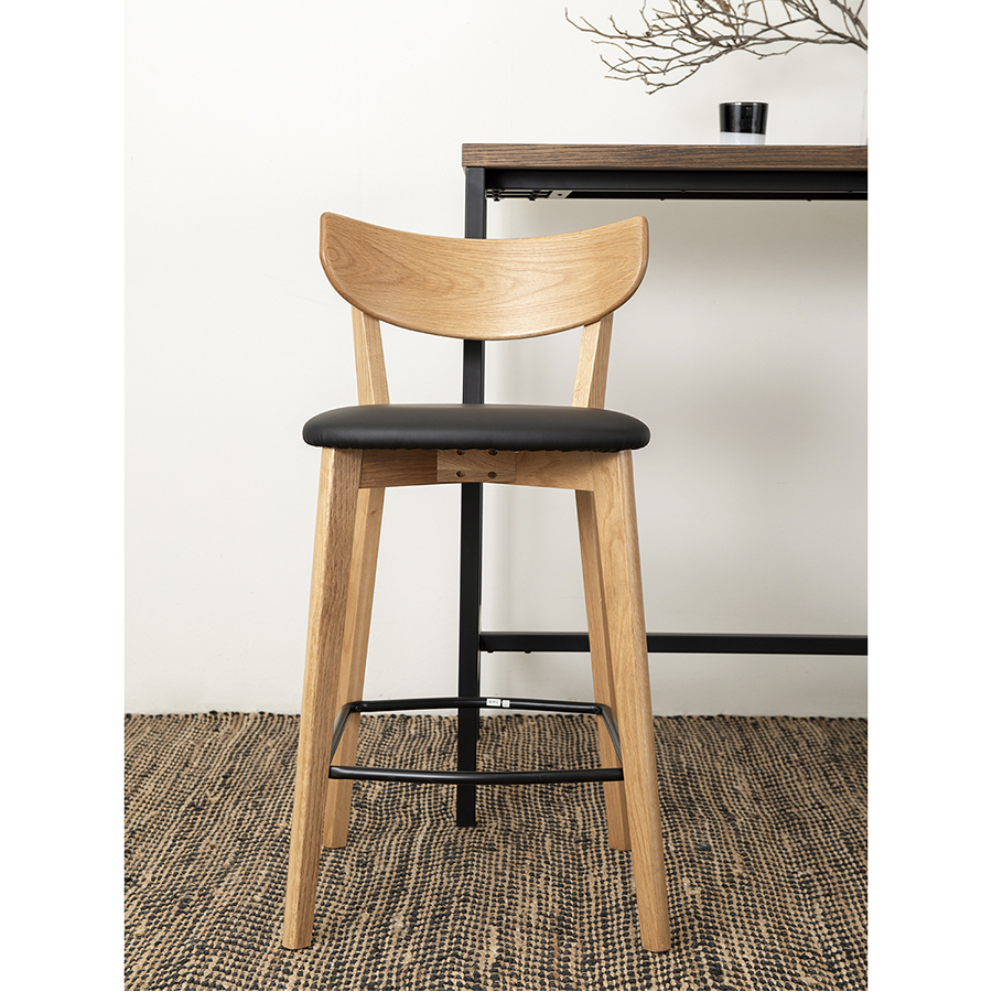 41110200 Стул барный , pero, pu-кожа, черный Unique Furniture  - Вид №4