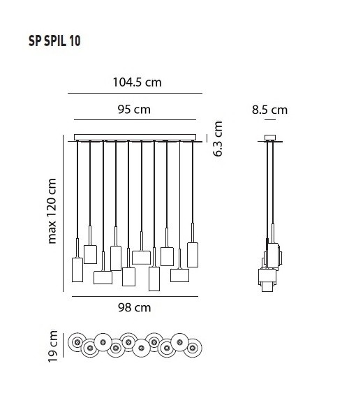 Axo Light SPILLRAY SPSPIL10GRCR12V люстра подвесная Santreyd 101060 - Вид №2