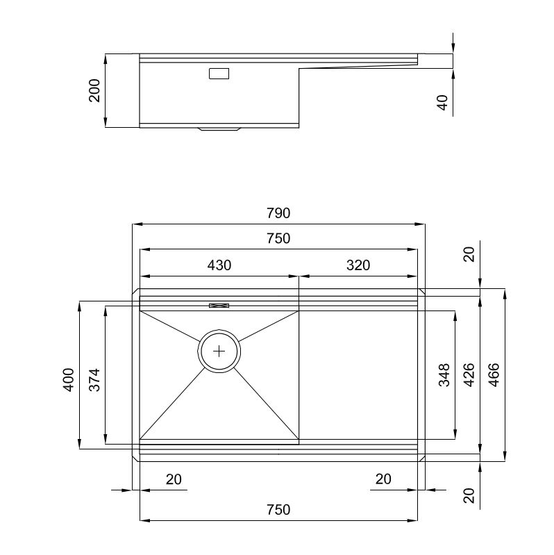 104085x Мойка Milanello Workstation 1040 85x Fosterspa  - Вид №1