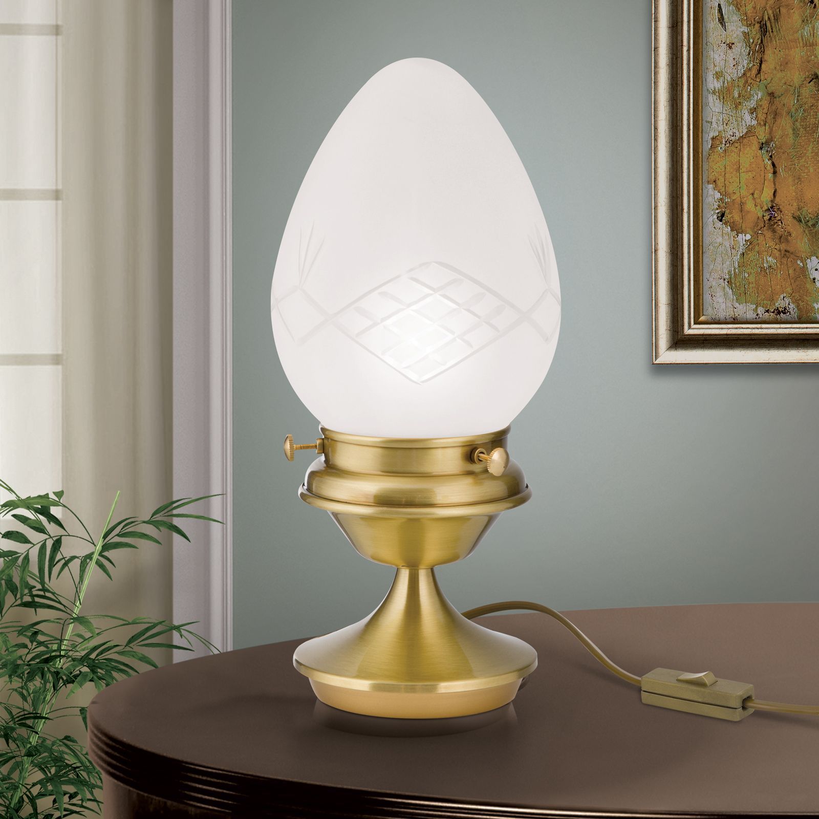 Латунная и стеклянная настольная лампа Orion Будапешт ARCH-00076701 - Вид №2