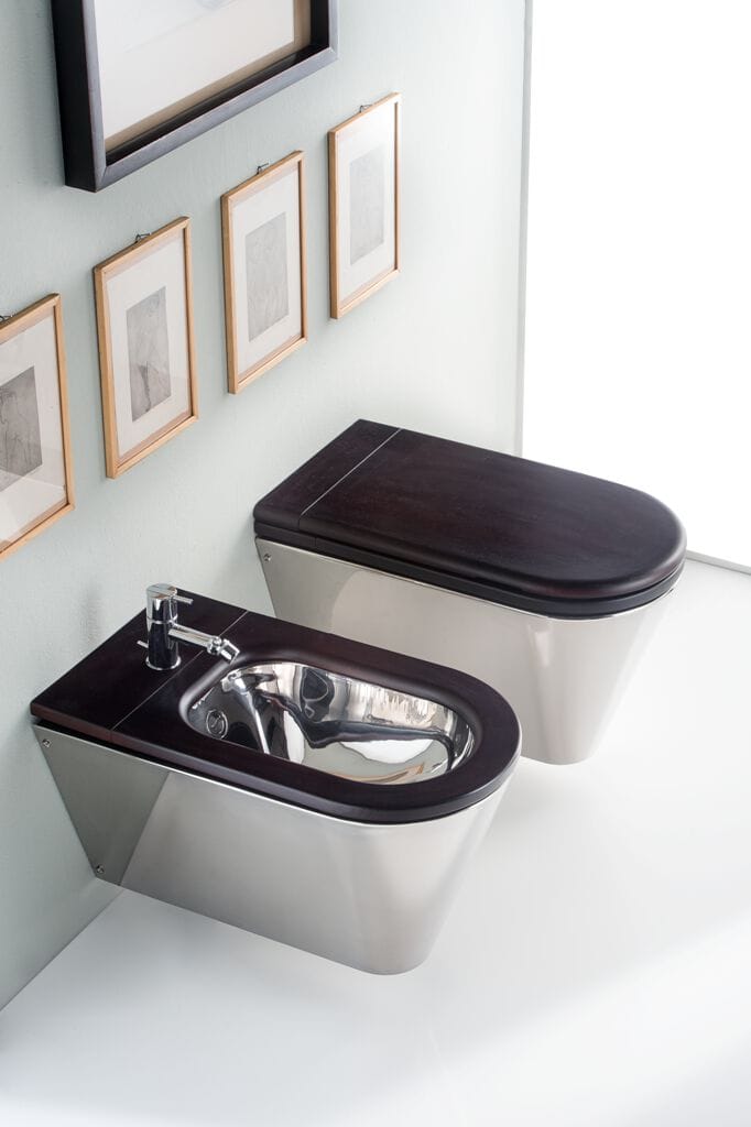 Подвесной туалет из нержавеющей стали и дерева Rapsel John &amp ARCH-00099223 - Вид №4