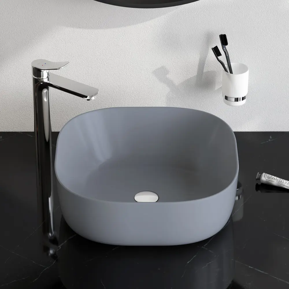 AM.PM Struktura — накладная раковина серого цвета 43 см 89005245 STLM-0969490 - Вид №4