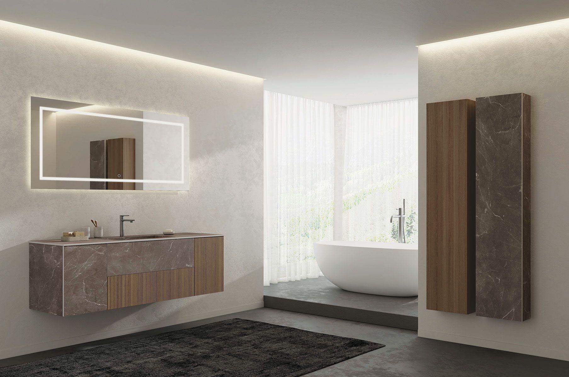 Деревянный подвесной умывальник со встроенным умывальником LEGNOBAGNO Re-Stretch ARCH-00087029 - Вид №4