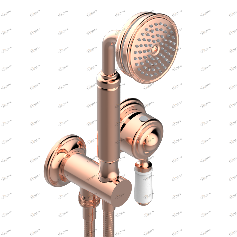 G28-6561B Trim only for wall mixer with complete handshower on hook Thg-paris 1900 с рукоятками Розовое золото G28 6561B CAT.F