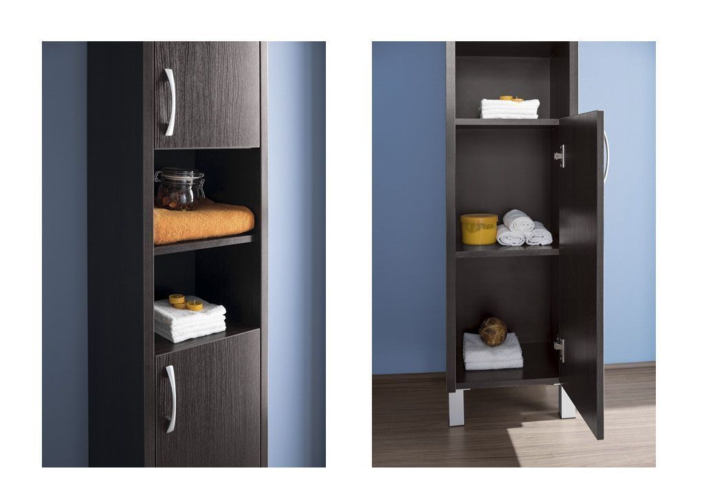 Шкаф-пенал для ванной Aquanet Донна 35 венге 00168940 - Вид №4