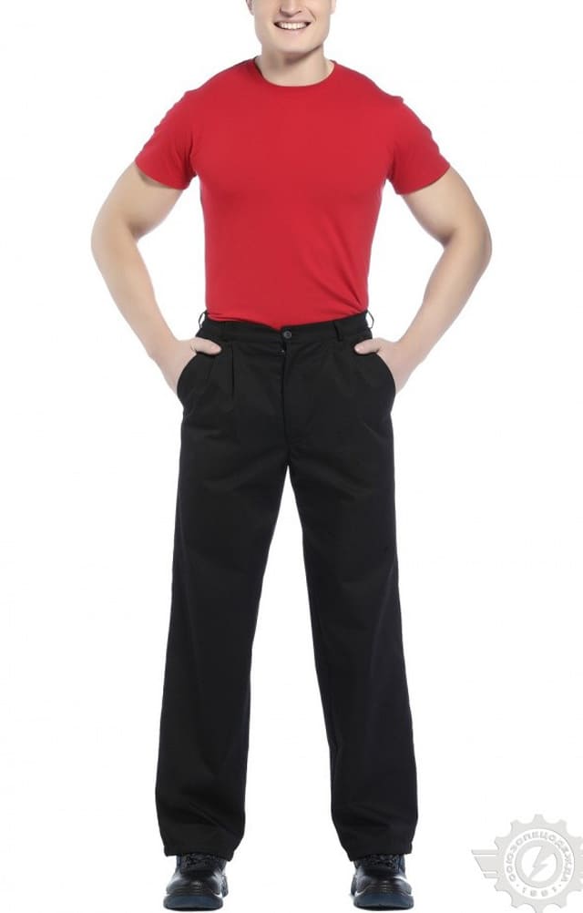 65561 Брюки "Гарант" черные  Летняя спецодежда  размер 60-62/170-176  - Вид №5
