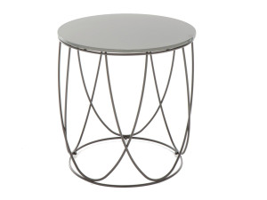 Круглый стол из стали и стекла