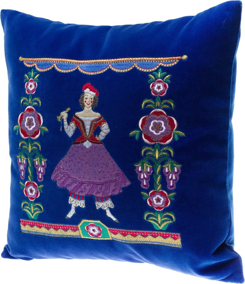 10660409 Торжокские золотошвеи Подушка диванная "Балерина" бархат Разм. 40*40 Мод. 906 Бархат 