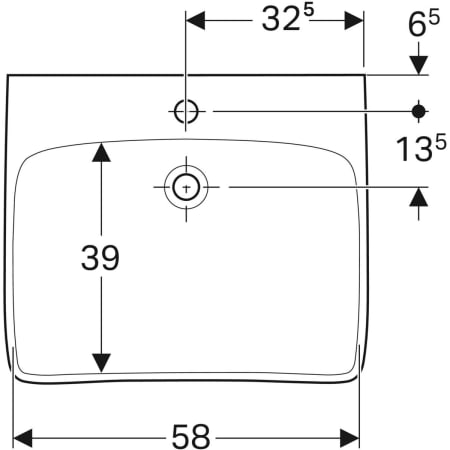 258557000 Раковина Geberit Renova Comfort, безбарьерная Geberit  - Вид №13
