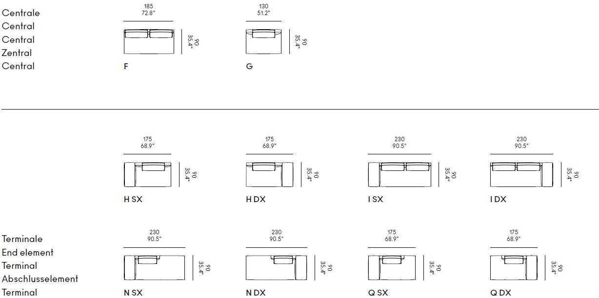 Casamania & Horm Модульный диван со съемным чехлом из ткани или кожи Miles sun-id-1389996 - Вид №6