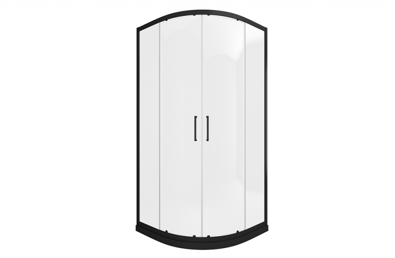 Душевое ограждение две раздвижные двери (без поддона) BLACKLINE BS090.1201B bravat  - Вид №2