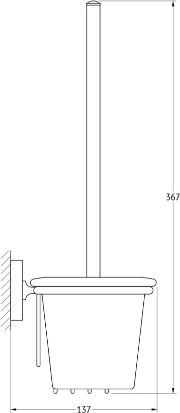 AVA 072 Держатель освежителя воздуха с туалетным ершом с крышкой ELLUX Avantgarde - Вид №1