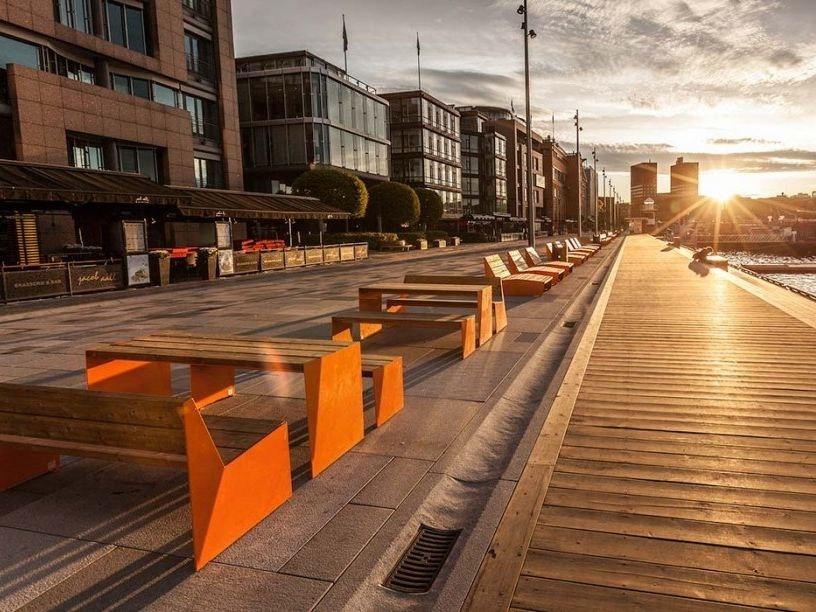 VESTRE Скамья из стали и дерева со спинкой Bloc sun-id-1367023 - Вид №4